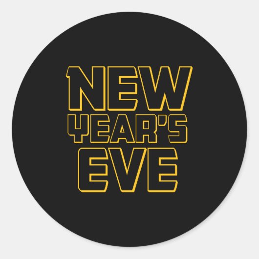 Moderne Silvesterparty Runder Aufkleber (Vorderseite)