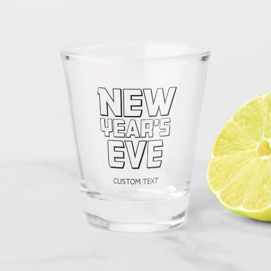 Moderne Silvesterparty Schnapsglas (Vorderseite)