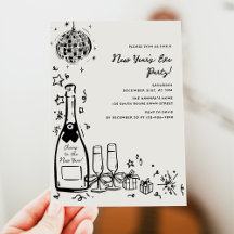 Moderne Silvesterparty von Hand gezeichnet