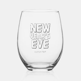 Moderne Silvesterparty Weinglas Ohne Stiel