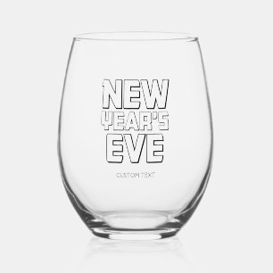 Moderne Silvesterparty  Weinglas Ohne Stiel