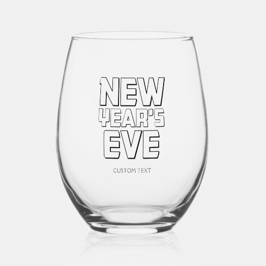 Moderne Silvesterparty Weinglas Ohne Stiel (Vorderseite)