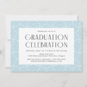 Moderne "Simplicity Sky Blue Foto Graduation Party Einladung (Rückseite)