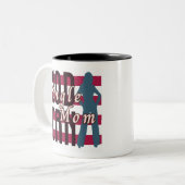 MODERNE Single Mama in Retro Streifen Zweifarbige Tasse (Vorderseite Links)