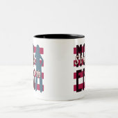 MODERNE Single Mama in Retro Streifen Zweifarbige Tasse (Mittel)