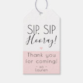 Moderne Sip Sip Hooray, Pop the top Vielen Dank Geschenkanhänger (Vorderseite)