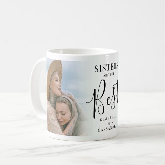 Moderne SISTERS sind das beste Foto Keepake Kaffeetasse (Vorderseite Links)