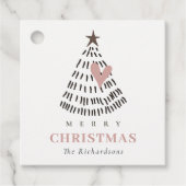 Moderne Skandi-Minimal-Blush-Herz-Weihnachtsbaum Geschenkanhänger (Vorderseite)