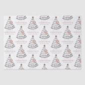 Moderne Skandi-Minimal-Blush-Herz-Weihnachtsbaum Seidenpapier (Vorderseite)