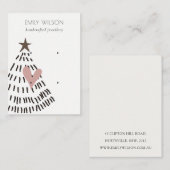 Moderne Skandi-Weihnachtsbaum Herz 2 Ohrring Logo Visitenkarte (Vorne/Hinten)