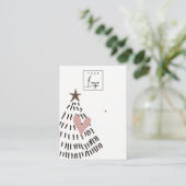 Moderne Skandi-Weihnachtsbaum-Herz-Ohrhänger-Logo Visitenkarte (Stehend Vorderseite)