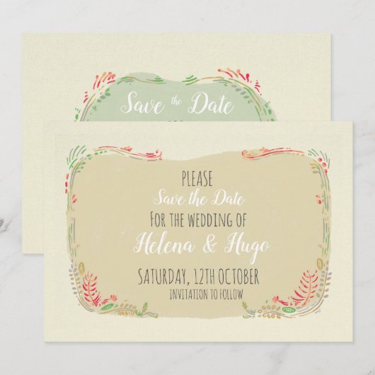 Moderne Skandinavienfeier Save The Date (Vorne/Hinten)