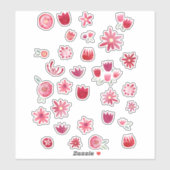 Moderne skandinavische Blume Aufkleber (Blatt)