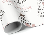 Moderne Skandinavische Minimale Roségoldene Weihna Geschenkpapier (Rolleneckpunkt)