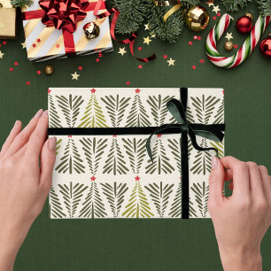 Moderne skandinavische nordische Kiefer Weihnachte Geschenkpapier