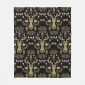 Moderne skandinavische Volkskunst Fleecedecke (Vorderseite)