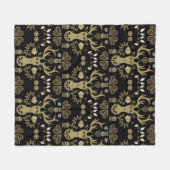 Moderne skandinavische Volkskunst Fleecedecke (Vorderseite (Horizontal))