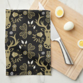 Moderne skandinavische Volkskunst Geschirrtuch (Viertel Falte)