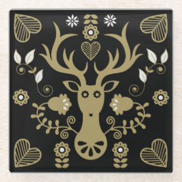 Moderne skandinavische Volkskunst Glasuntersetzer