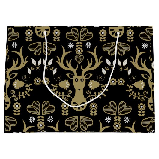 Moderne skandinavische Volkskunst Große Geschenktüte (Vorderseite)