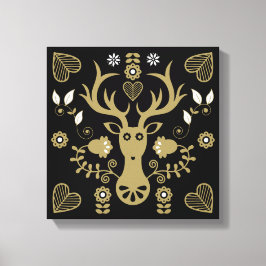 Moderne skandinavische Volkskunst Leinwanddruck