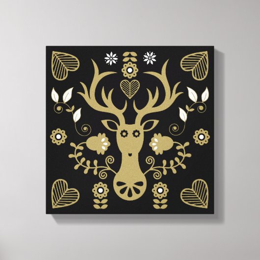 Moderne skandinavische Volkskunst Leinwanddruck (Vorderseite)