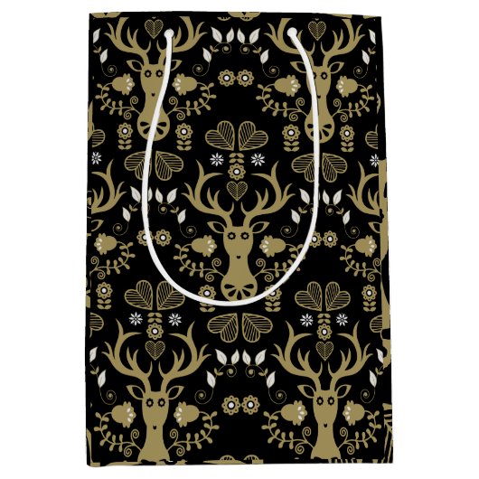 Moderne skandinavische Volkskunst Mittlere Geschenktüte (Vorderseite)