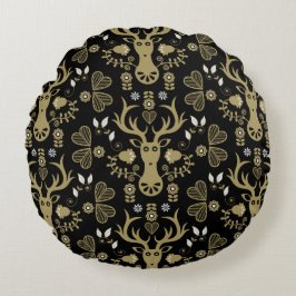 Moderne skandinavische Volkskunst Rundes Kissen