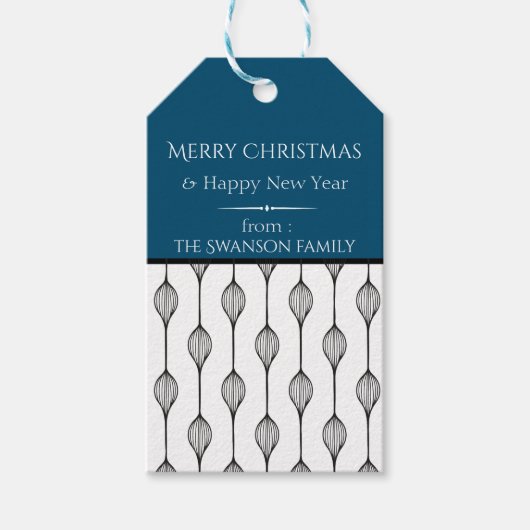 Moderne skandinavische Weihnachten Geschenkanhänger (Vorderseite)