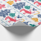 Moderne skandinavische WeihnachtsFolklore Geschenkpapier (Ecke)