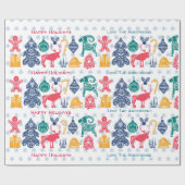 Moderne skandinavische WeihnachtsFolklore Geschenkpapier (Flach)