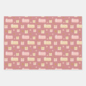 Moderne skandinavische Weihnachtsmuster Beige Pink Geschenkpapier Set (Vorderseite 3)