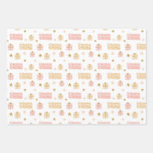 Moderne skandinavische Weihnachtsmuster Pink Beige Geschenkpapier Set (Vorderseite 2)