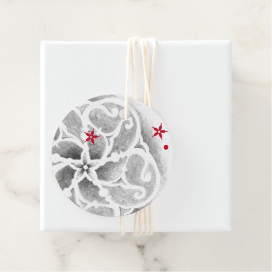 Moderne skandinavische Winterschneeflocke Geschenkanhänger (Beispiel)