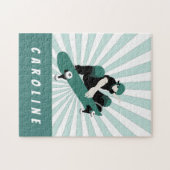 Moderne Skateboarding Girls Skater Name Cool Sport Puzzle (Horizontal)