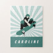 Moderne Skateboarding Girls Skater Name Cool Sport Puzzle (Vertikal)
