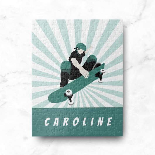 Moderne Skateboarding Girls Skater Name Cool Sport Puzzle