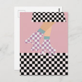 Moderne Skaten Girl Art Postkarte (Vorne/Hinten)