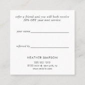 Moderne Sketch-Blume Empfehlungskarte (Rückseite)