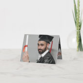 Moderne Sketch Graduation Cap Vintag Foto Grad Dankeskarte (Rückseite)