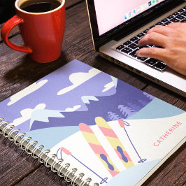 Moderne Skipisten - Personalisiert Notizblock