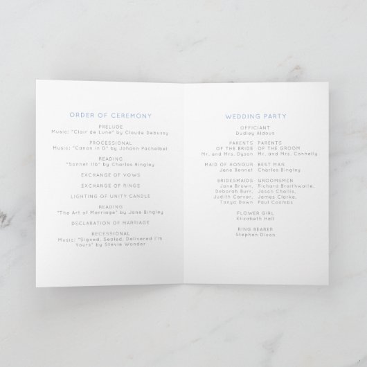 Moderne Skipisten - Winterhochzeit Programm (Innenseite)