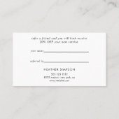 Moderne Skizze-geometrisches Blumen Empfehlungskarte (Rückseite)