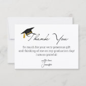 moderne Skript-Abschluss 3 Foto-Collage minimal Dankeskarte (Rückseite)