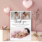 Moderne Skript Baby Mädchen Foto Collage Geburt Ankündigung