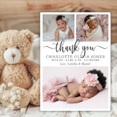 Moderne Skript Baby Mädchen Foto Collage Geburt Ankündigung