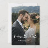 Moderne Skript Elegante Hochzeit 2 Foto Save The Date (Vorderseite)
