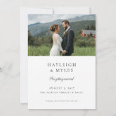 Moderne Skript Elegante Hochzeit 2 Foto Save The Date (Rückseite)