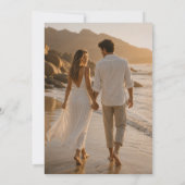 Moderne Skript Elegante Hochzeitsfoto Save The Dat Einladung (Rückseite)