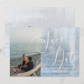 Moderne Skript-Foto-Hochzeit Save The Date (Vorne/Hinten)